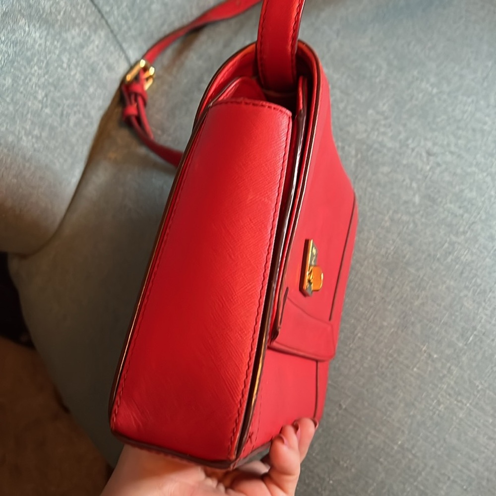 MCM Red Leather Crossbody Shoulder Bag EUC - Picture 5 of 13